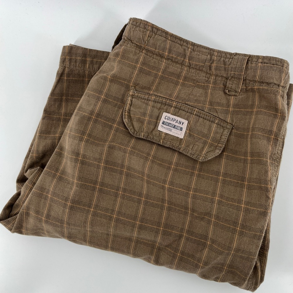 Company Eighty One. Cargo Shorts, Men, 40, Brown, Plaid Drawstring
